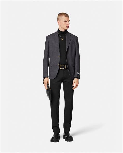 Versace Medusa Saddle Single Breasted Blazer Versace