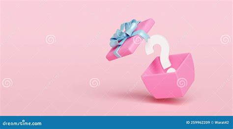 3d Open T Box With White Question Mark Symbol Icon Isolated On Pink Background Faq Or