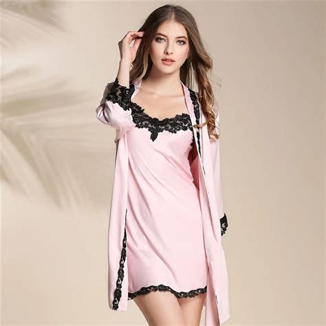 Plus Size Ladies Pajamas Sets Lace Straps Sleeping Dress Silk Ladies