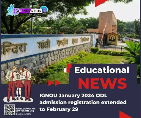 IGNOU January 2024 ODL Admission Registration Extended To February 29