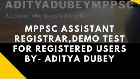 MCQ Test Series MPPSC Assistant Registrar Demo Test For Registered