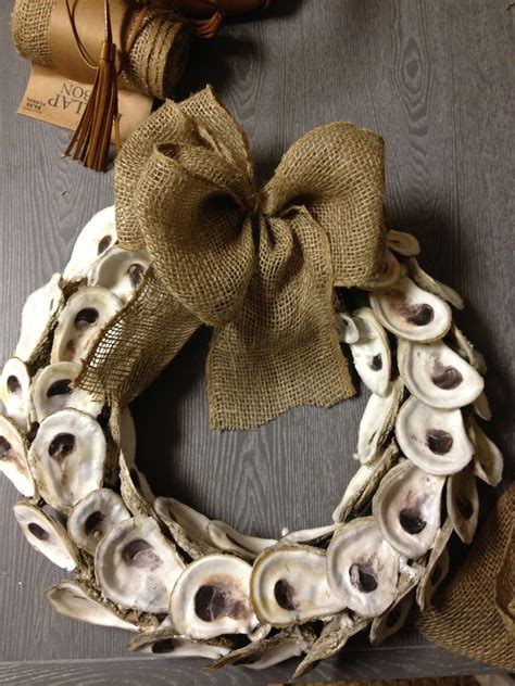 Handmade Oyster Wreath Seashell Crafts Oyster Shell Crafts Shell Crafts