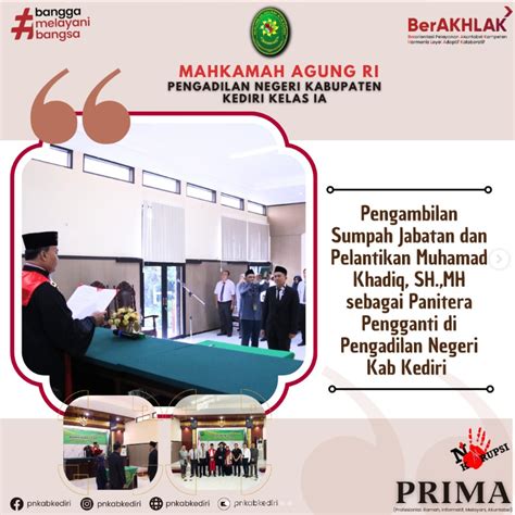 Pengambilan Sumpah Jabatan Dan Pelantikan Bapak Muhamad Khadiq SH MH