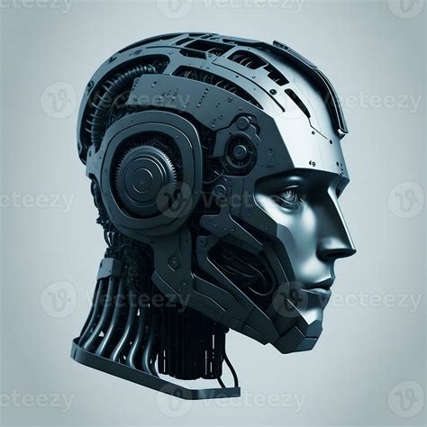 Robot Cyborg Head Male Artificial Intelligence Robot Face Male