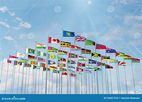 The Flags of the Commonwealth of Nations Stock Photo - Image of country ...