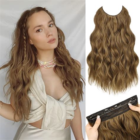 Amazon Morica Invisible Wire Hair Extensions Inch Chestnut