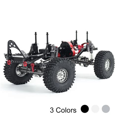 1 10 Rc Rock Crawler Metal Chassis Builders Kit 312mm Wheelbase With Aluminium Wheels Cnc Axle