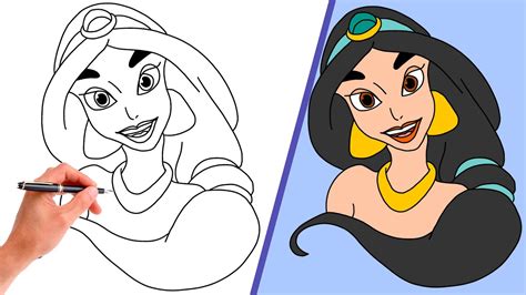 Learn How To Draw Princess Jasmine From Aladdin Aladdin Step By Step