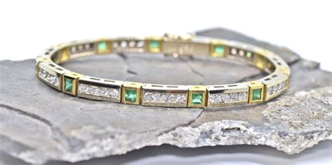 Vintage Emerald and Diamond Bracelet