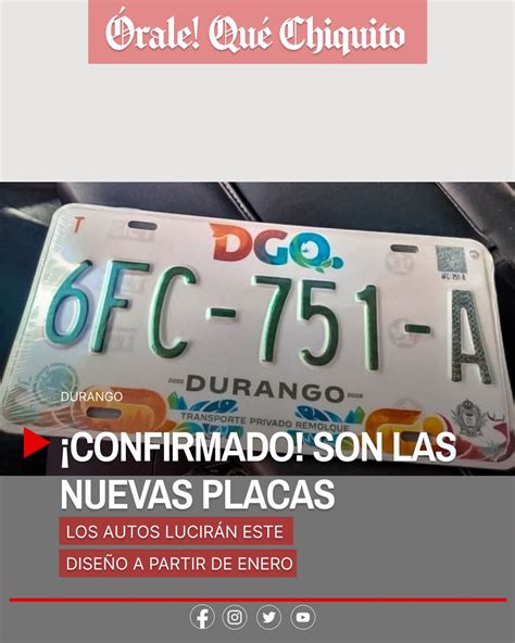 Órale Qué Chiquito On Twitter Circula En Redes La Imagen De Las Nuevas Placas Para Durango