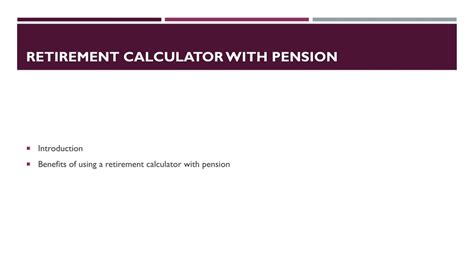 PPT - Retirement Calculator with Pension PowerPoint Presentation, free ...