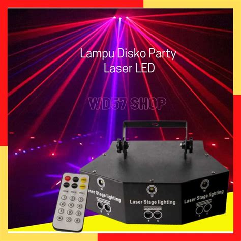 Jual Lampu Proyektor Laser Led Strobo Light Disko Sorot Tembak Rgb