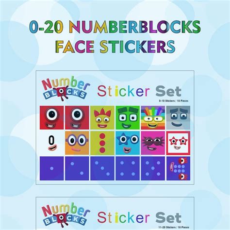 Numberblocks Face Stickers Etsy