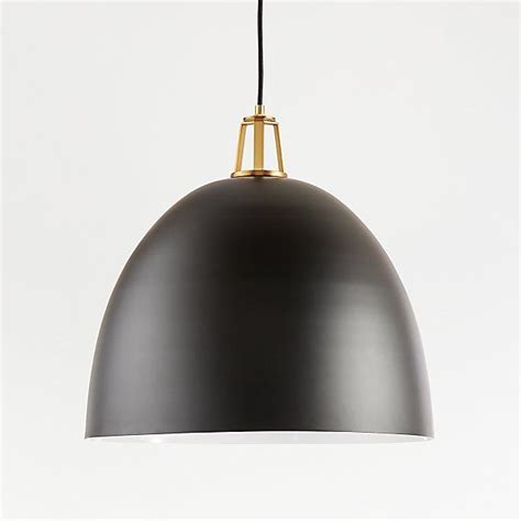 Maddox Black Dome Pendant Large With Brass Socket Reviews Crate And Barrel Dome Pendant