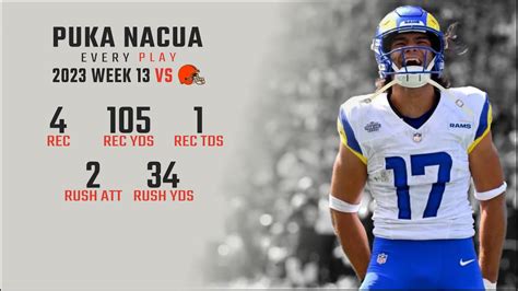 Puka Nacua Week 13 Every Target Catch And Run Vs Cleveland Browns