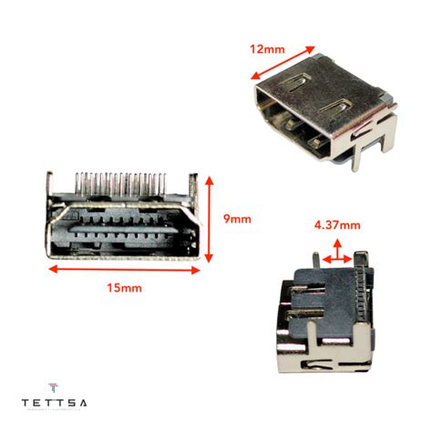 Conector Hdmi Hembra Para Soldar A Chasis De Pines Tettsa Tienda