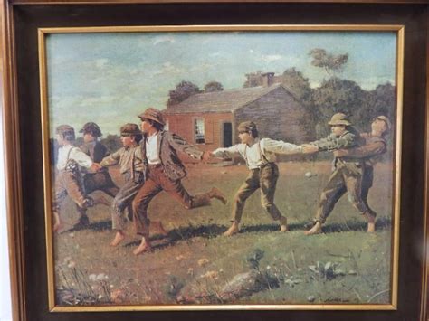 Vintage Winslow Homer "Snap The Whip" Framed Canvas Print | #3869498835