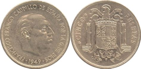 5 Pesetas Francisco Franco Nickel Spanien Numista