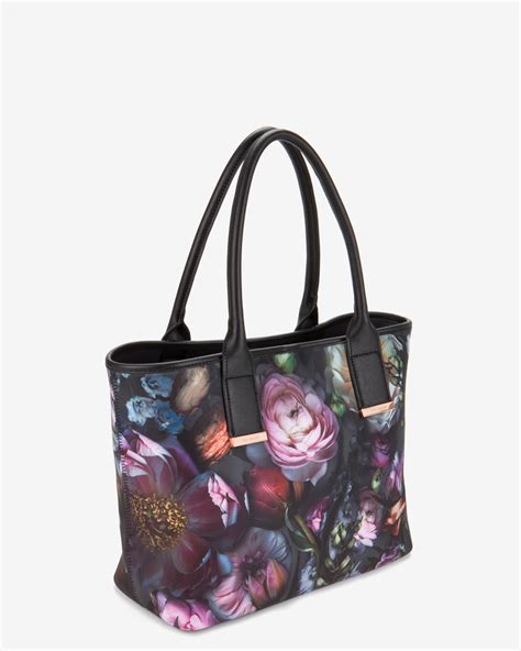 Ted baker Shadow Floral Print Tote Bag in Gray | Lyst