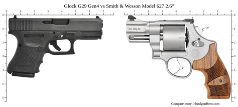 Glock G29 Gen4 Vs Smith Wesson Model 627 2 6 Size Comparison