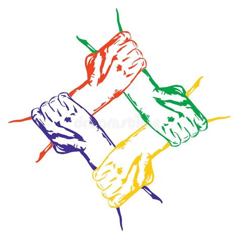 Hands Holding Each Other In Unity Multiracial Stock Image - Image: 29891471