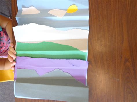 TORN PAPER LANDSCAPES. - West boulevard elementary: art