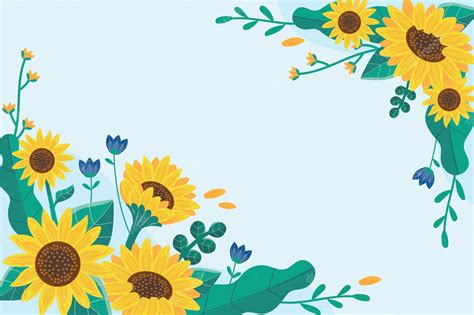 Free Vector Flat Design Natural Sunflower Border