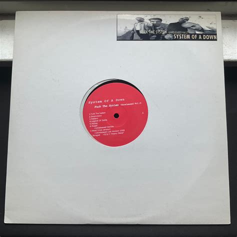 System Of A Down Fuck The System Unreleased Vol Vinyl LP Limited Edition Unofficial