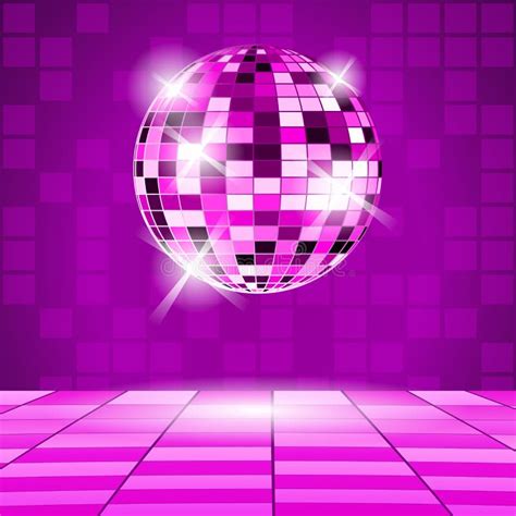 Purple Party Background with Disco Ball Stock Vector - Illustration of ...