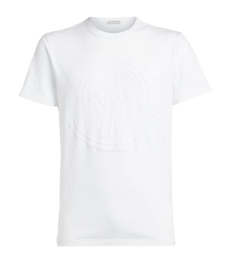 Mens Moncler White Logo Embossed T Shirt Harrods Us