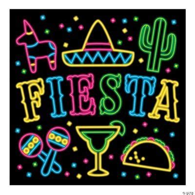 Fiesta Neon Backdrop Party Decor Piece Walmart Fiesta