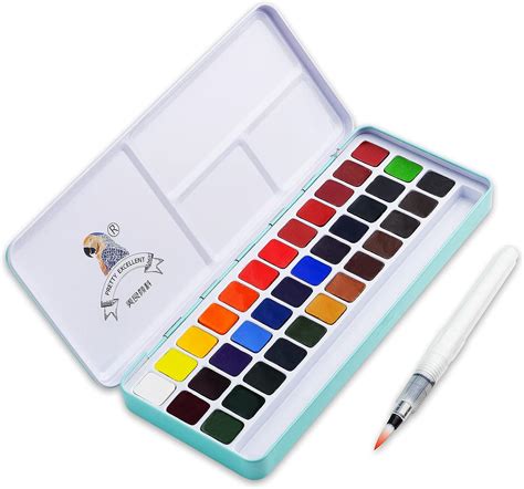 Meiliang Watercolor Paint Set Vivid Colors In Pocket Box With Metal