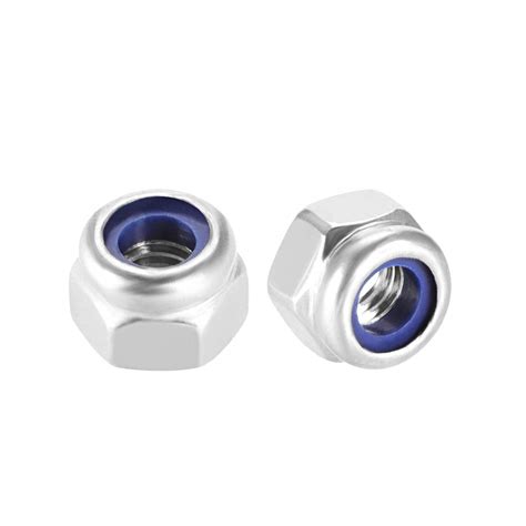 Uxcell M X Mm Nylon Insert Hex Lock Nuts Stainless Steel