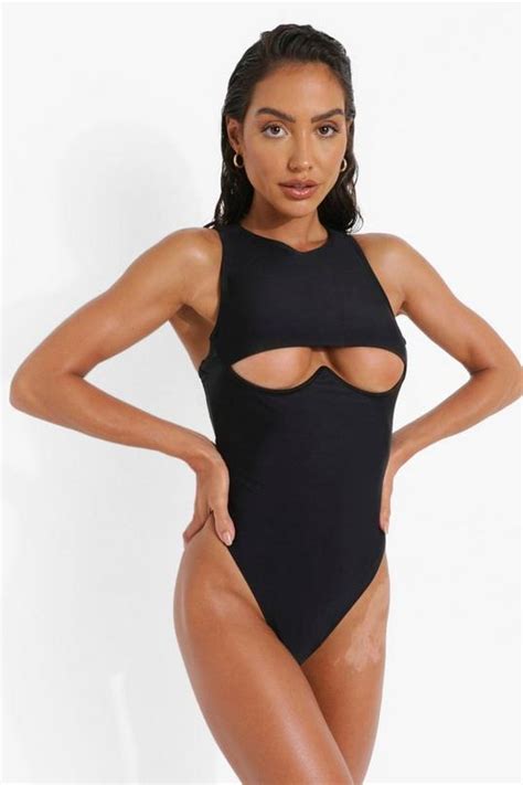 Woman Underwire Cut Out Swimsuit Boohoo Uk