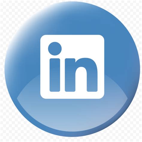 HD Linkedin Round Aesthetic Blue icon Transparent Background