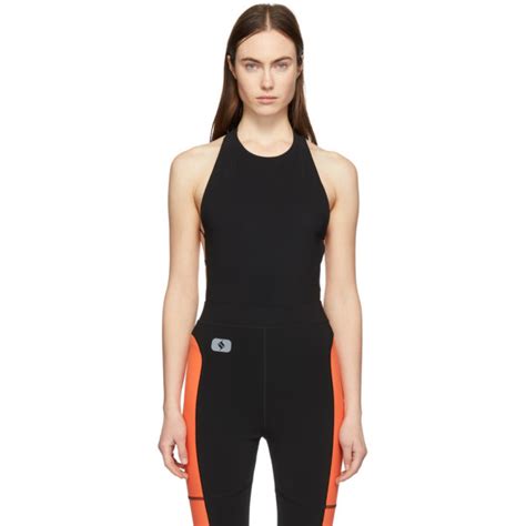 Alexanderwang T Black Criss Cross Strap Bodysuit Alexanderwang T