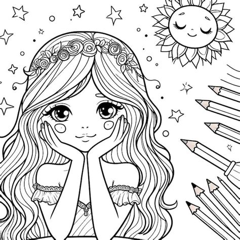 Dibujos Simples En Blanco Y Negro Para Colorear A Los Niños Foto Premium