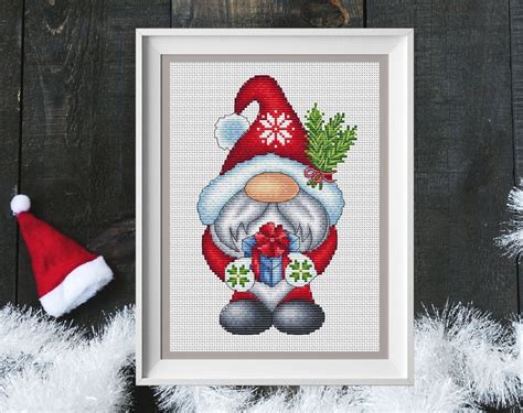 Scandinavian Gnome Cross Stitch Pattern Code KPX 115 KsPatternsXstitch