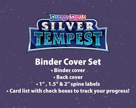 Sword And Shield Silver Tempest Binder Label Collection Cover Back Cover