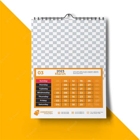 Premium PSD | 2023 monthly calendar template