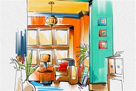 Interior Design Sketch Tutorial Using Better Marker Brushes For Procreate