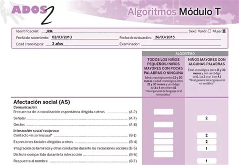 Ados 2 Escala De Observación Para El Diagnóstico De Autismo En Venta En