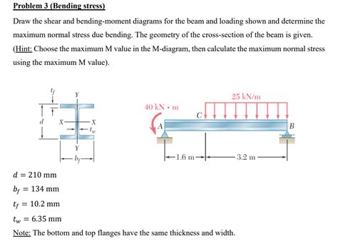 [Solved]: Problem 3 (Bending stress) Draw the shear and ben 