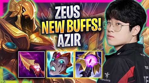 ZEUS TRIES AZIR TOP WITH NEW BUFFS T1 Zeus Plays Azir TOP Vs Aatrox