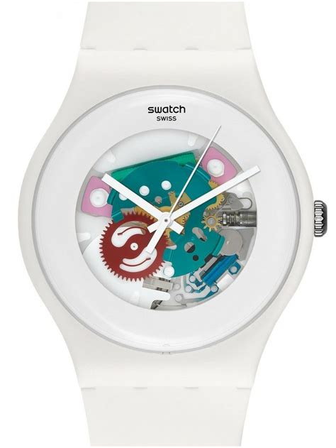 Swatch White Lacquered Open Movement Skeleton Watch Suow100 Swatch