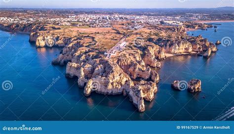 Aerial View of Ponta Da Piedade Stock Image - Image of ocean, ponta ...