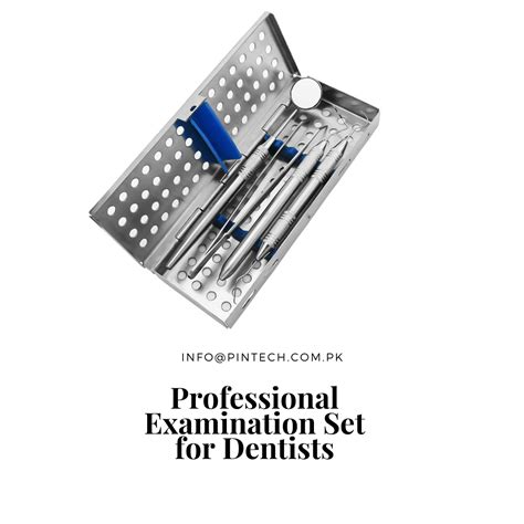 Professional Examination Set For Dentists Includes Small Sterilizing Cassette 5 Mouth Mirror