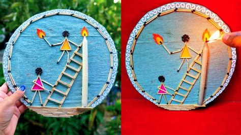 Matchstick Art And Craft Idea Matchstick And Candle Craft YouTube