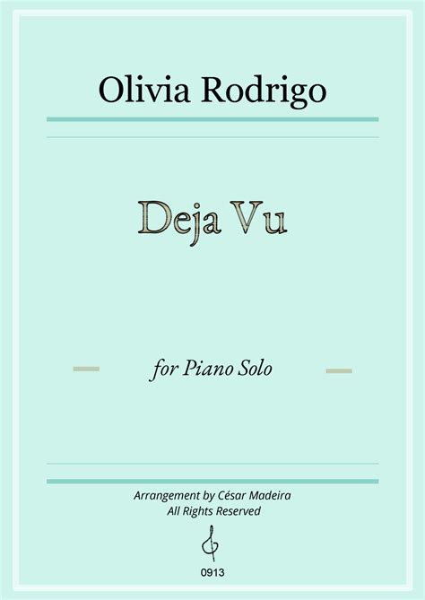 Deja Vu arr César Madeira Sheet Music Olivia Rodrigo Piano