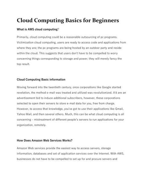 Cloud Computing Basics for Beginners